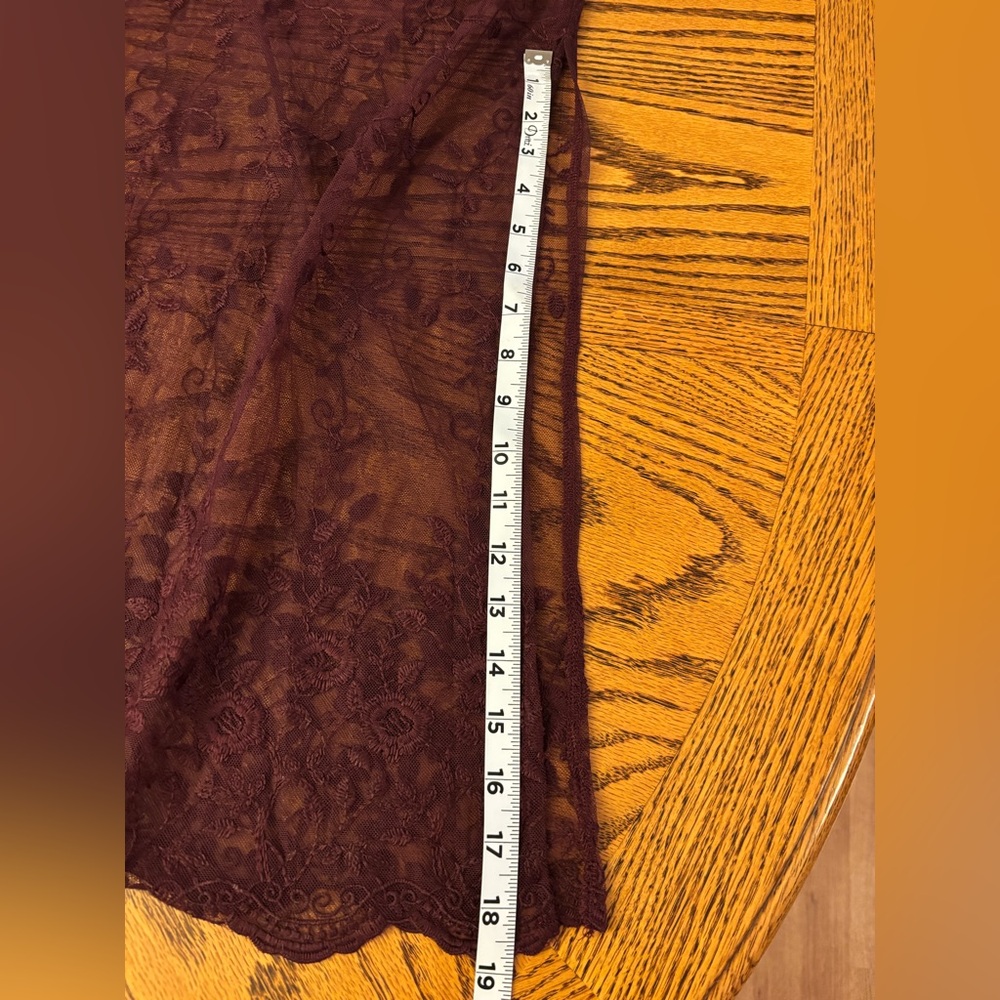 Cato - Maroon Sheer Ruffle Top - Picture 8 of 10